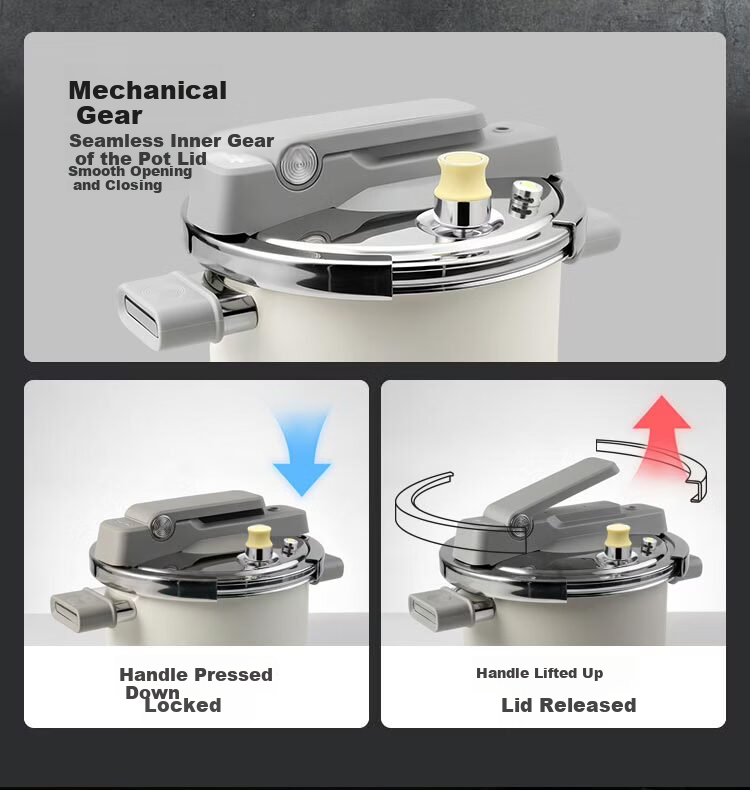 JD Jingzao High Pressure Cooker Pressure Pot Food Grade 316 Stainless Steel Multi-Safety Explosion-Proof 6L Large Capacity Stove Compatible 22cm 5