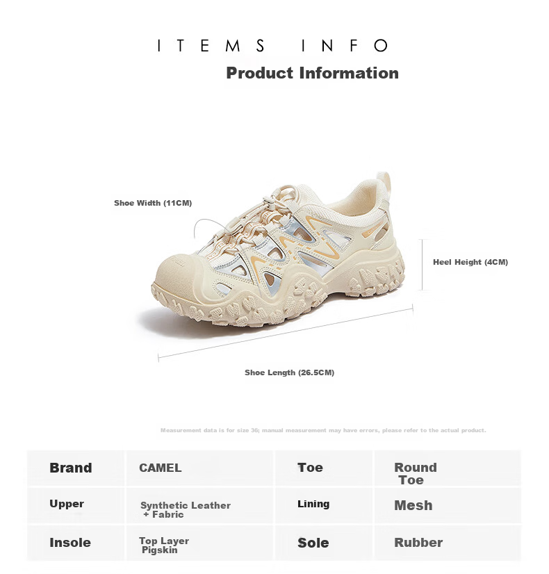 CAMEL Men's Creek Hiking Shoes Colorblock Lace-up Outdoor Shoes L14S469663 Off-white/Gray/Dark Blue Size 42 47