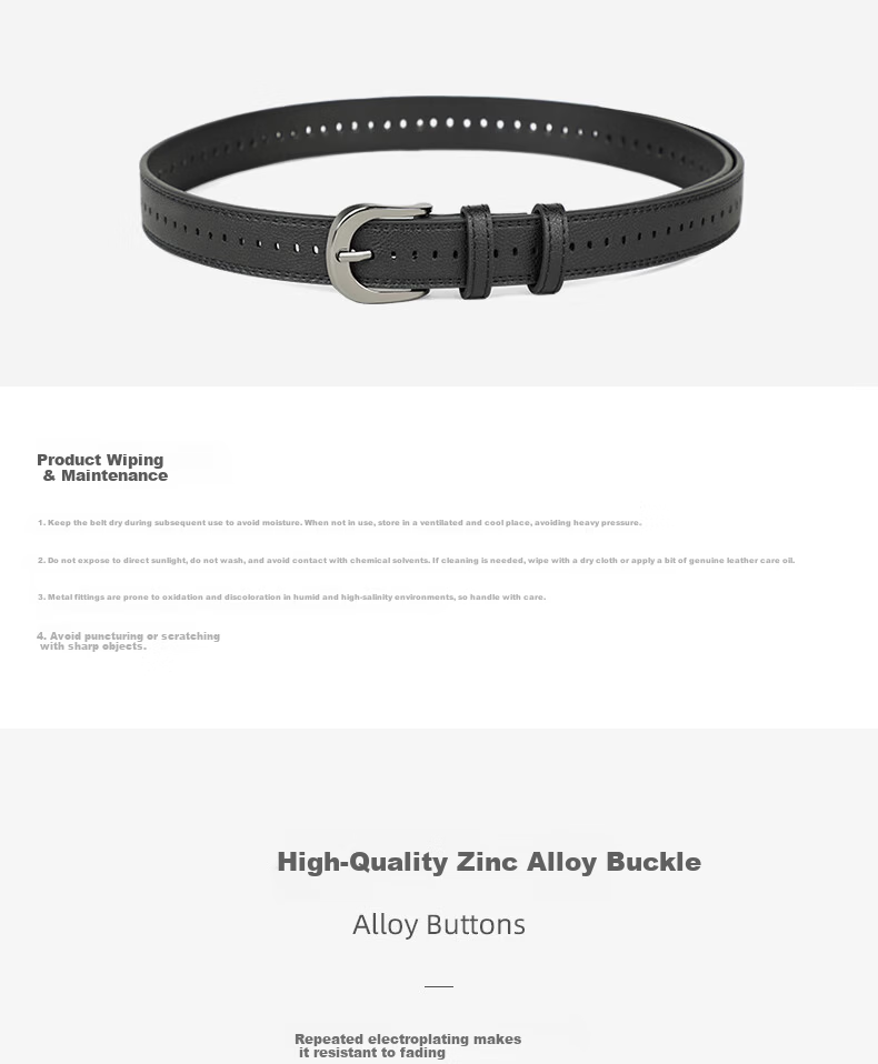 Love Sea Cowhide Women's Leather Belt Simple Versatile Student Pin Buckle Skirt Belt Light Luxury Birthday Gift 4
