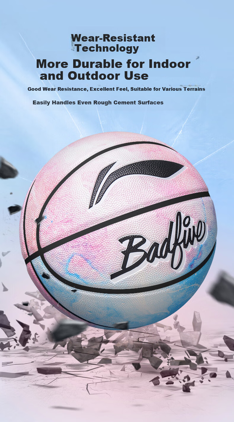 Li-Ning Basketball Adult Size 7 for Ages 12-18 Junior High School Indoor Outdoor Professional Game Ball Boys Gift 10