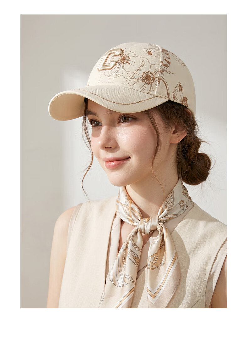 CACUSS Women's Embroidered Baseball Cap Hard Top Outdoor Sun Hat Casual Slim Face Duckbill Cap Black 3