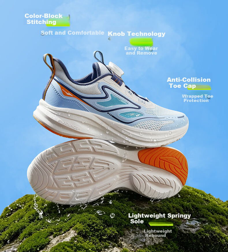 ERKE Kids Summer Sandals Boys and Girls Non-Slip Beach Frame Shoes Microcrystalline White/Silver Size 38 3