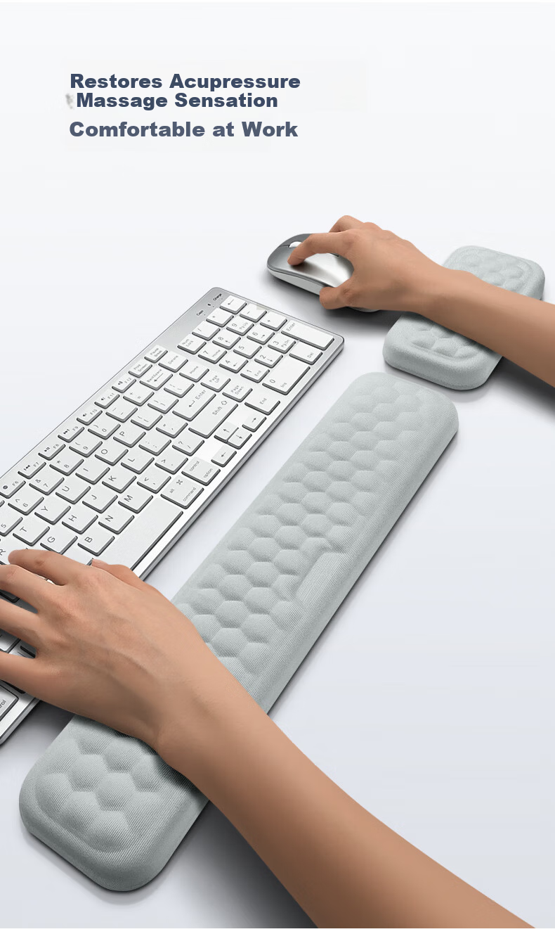 KPTE New Model [Edge Elbow Support], Convex Massage Wrist Rest, 30*10*2.5CM, Student Office Mouse Pad, Wrist Support, Memory Foam Wrist Pad, Keyboard Hand Rest Pad, Wrist Support 2