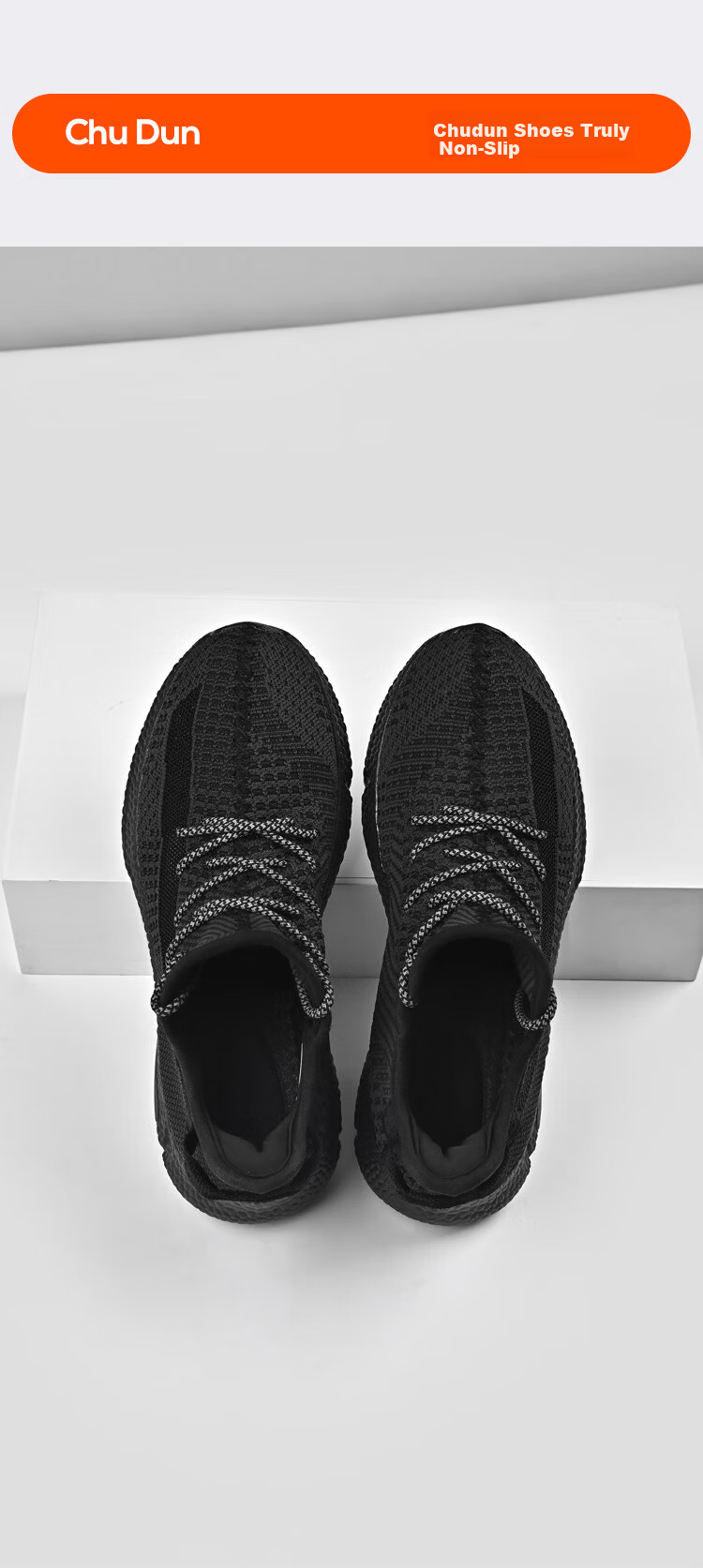 Chudun Chef Shoes Non-Slip Autumn Breathable Oil-Resistant Kitchen Restaurant Work Casual Shoes Unisex Size 41 Black 9