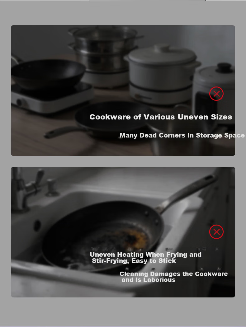 Joyoung 32cm Titanium Non-Stick Square Round Wok Multi-Functional Large Capacity Stove-Compatible Home Cooking Pan 1