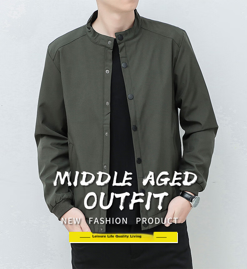 Jeanswest Men's Outdoor Sports Jacket Spring Autumn Casual Versatile Retro Outdoor Stand Collar Loose Trendy Cardigan Black XL 1