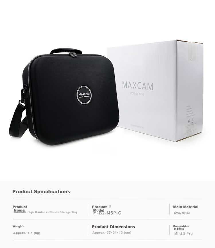 MAXCAM Carrying Case Shoulder Bag Portable Travel Bag Protective Hard Shell for DJI Mini 5 Pro Accessories Waterproof Shockproof Dustproof 2