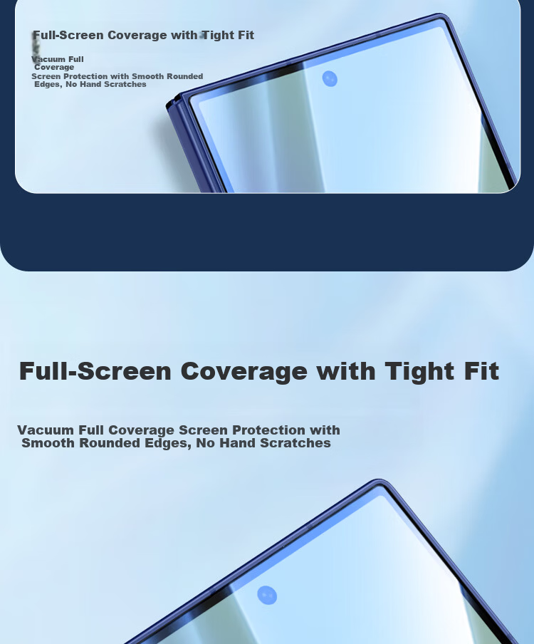 ESCASE Tempered Glass Screen Protector for Samsung Z Fold7 Full Coverage HD Transparent Anti-Drop Scratch-Resistant Outer Screen Film 3