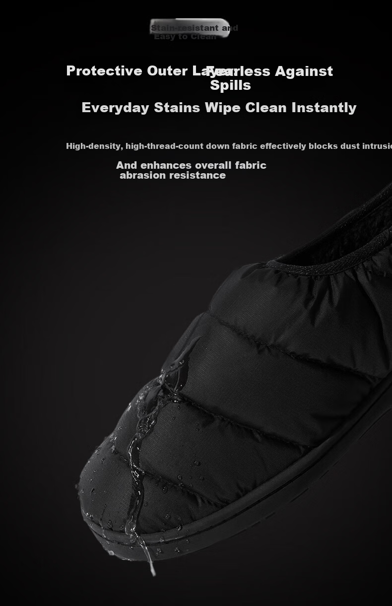 JD Jingzao Selected Down Cotton Slippers Home Outdoor Thickened Anti-Cold Indoor Non-Slip Men's Night Black Size 42-43 14