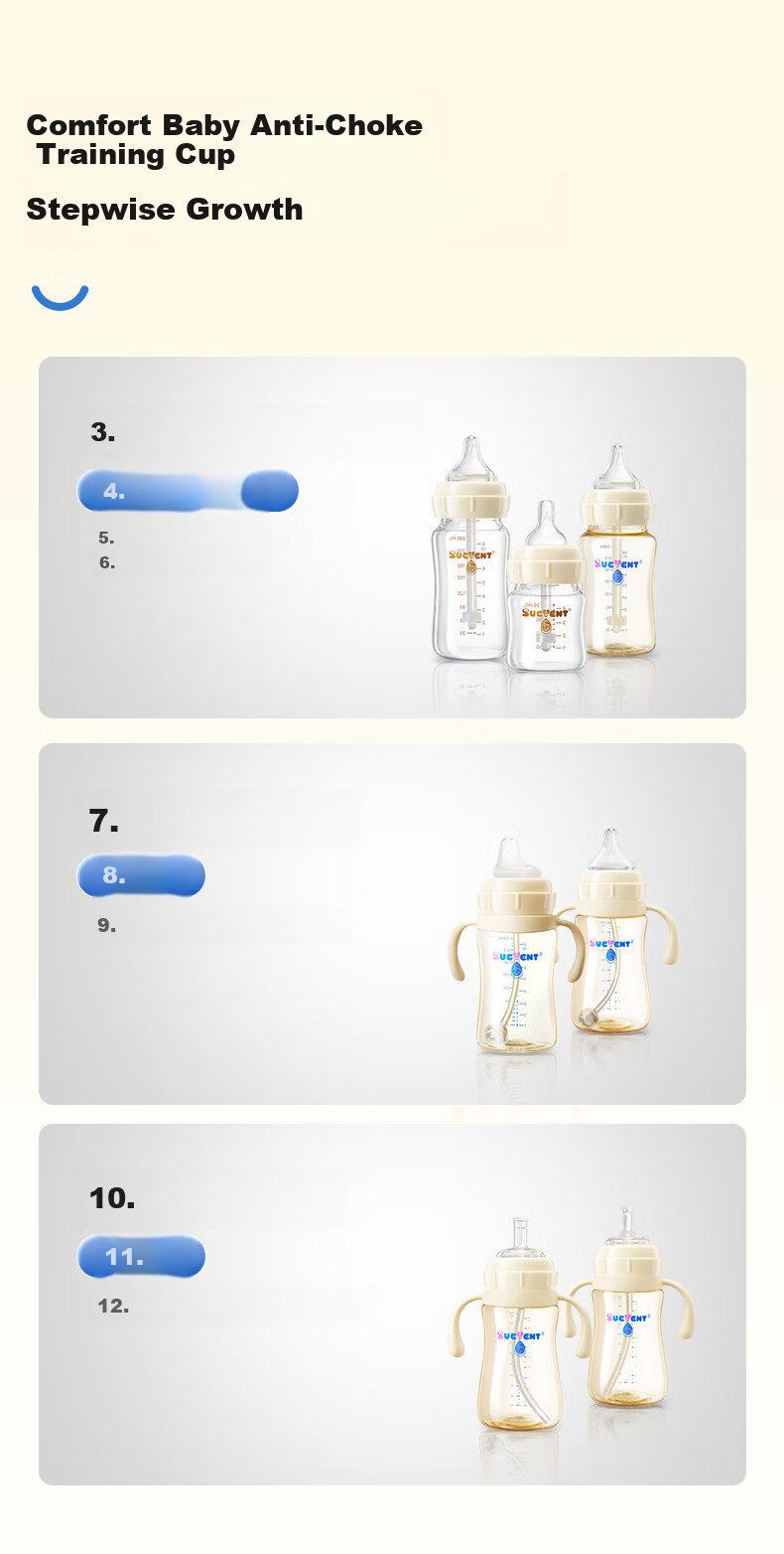 Shuying Straw Cup Training Drinking Direct Drinking Baby Bottle Constant Pressure Anti-Splash Anti-Choke Easy to Drink Water for Babies Over 1 Year Old 300ml 9