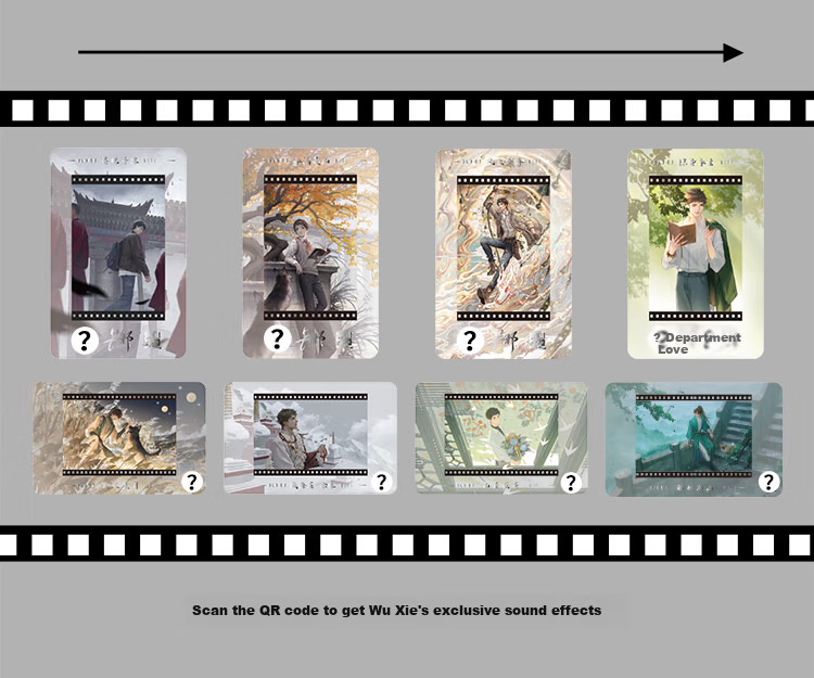 Kinbor Tomb Notes Wu Xie Film Image Creative Bookmark DIY Cultural and Creative Anime Guzi (PVC Sleeve + Postcard + Tassel) Gift Item Mountain Residence Scenery DT57519 6