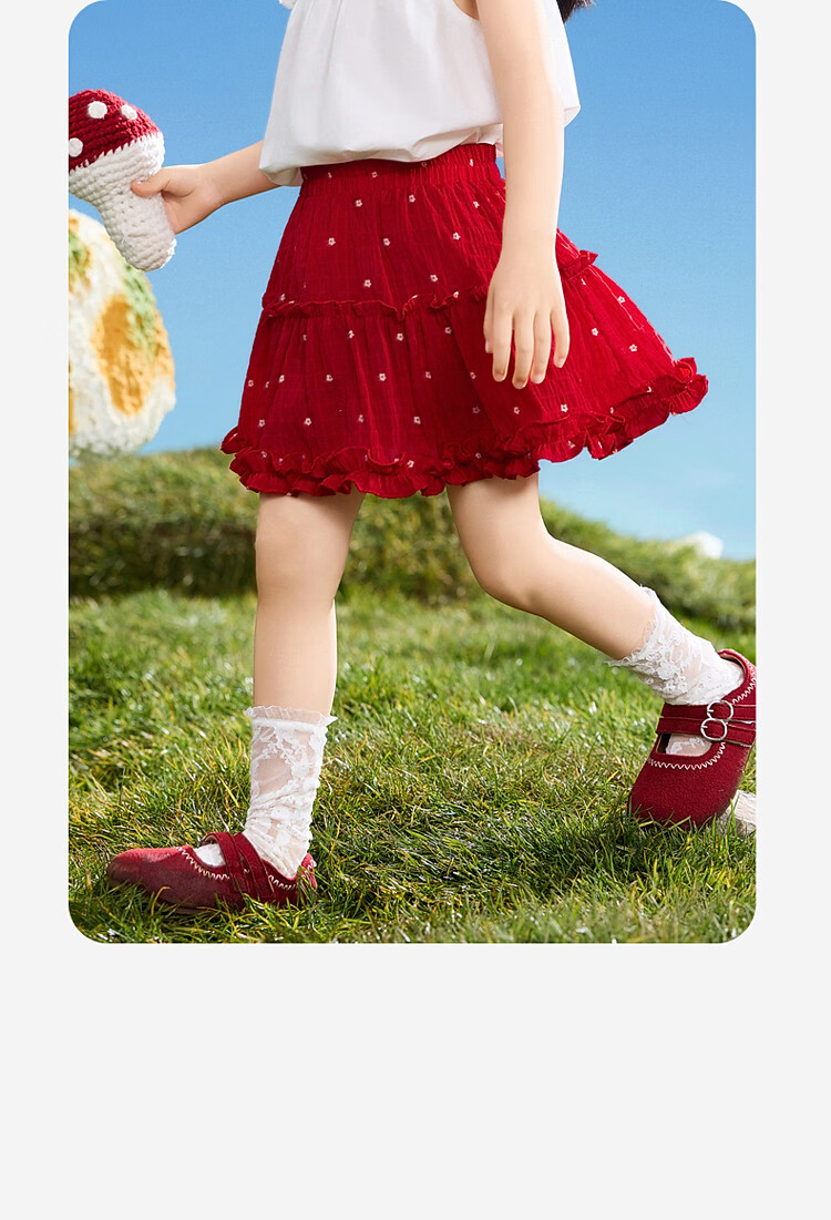 ASK JUNIOR Vintage Children's Dress Summer Toddler Polka Dot Skirt Girls Half Skirt Ruffled Princess Dress 20