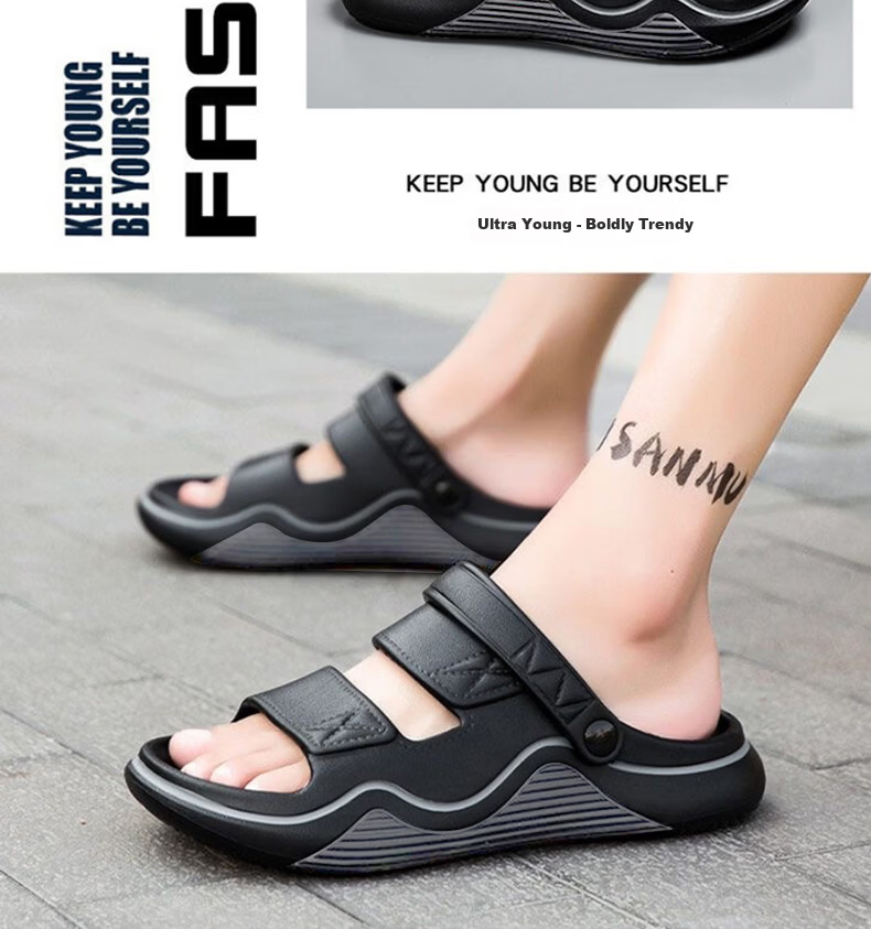 FOOTOPPO Men's Outdoor Dual-Purpose Sandals Summer Sports Beach Non-Slip Water Shoes Thickened Cushioned Slippers 11