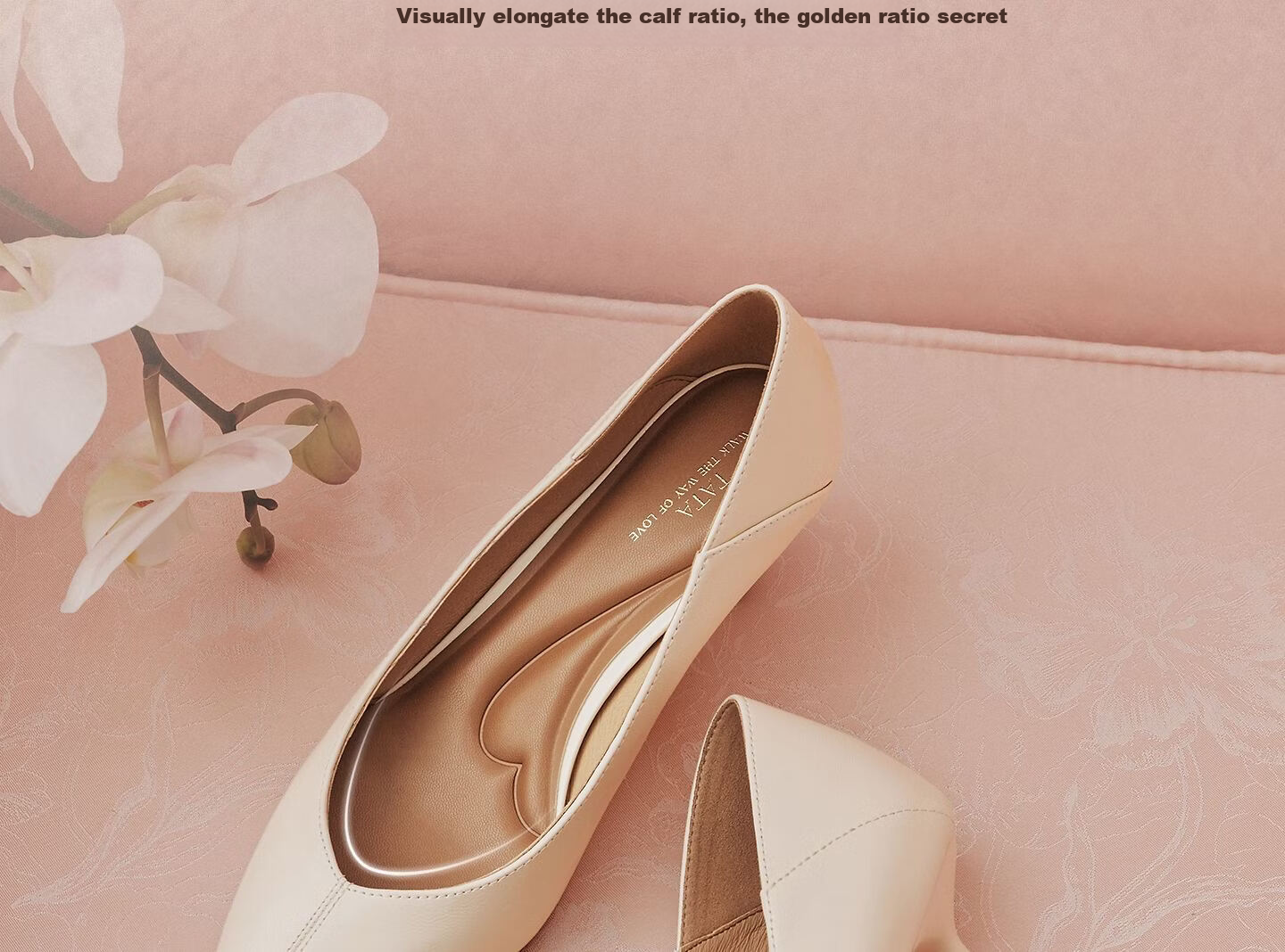 TATA Cat Heel Women's Mid Heel Pointed Toe Pumps 26 Off-White Size 37 14