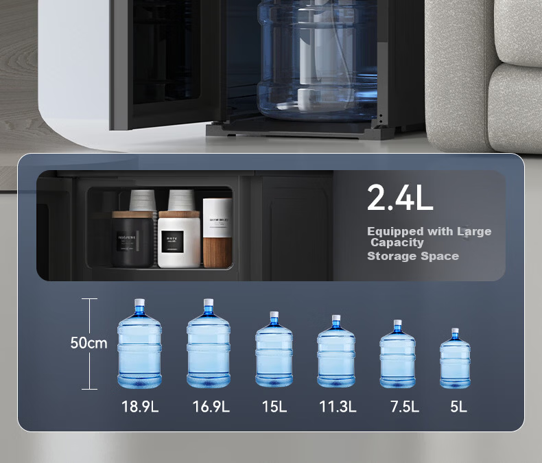 Meiling Tea Bar Machine Home Living Room Barrel Bottom Tea Bar Cabinet Intelligent Anti-Overflow Electric Kettle Office Standing Water Dispenser Sprinkler Tea Brewing MY-A151 Small Fountain MAX2.0 9