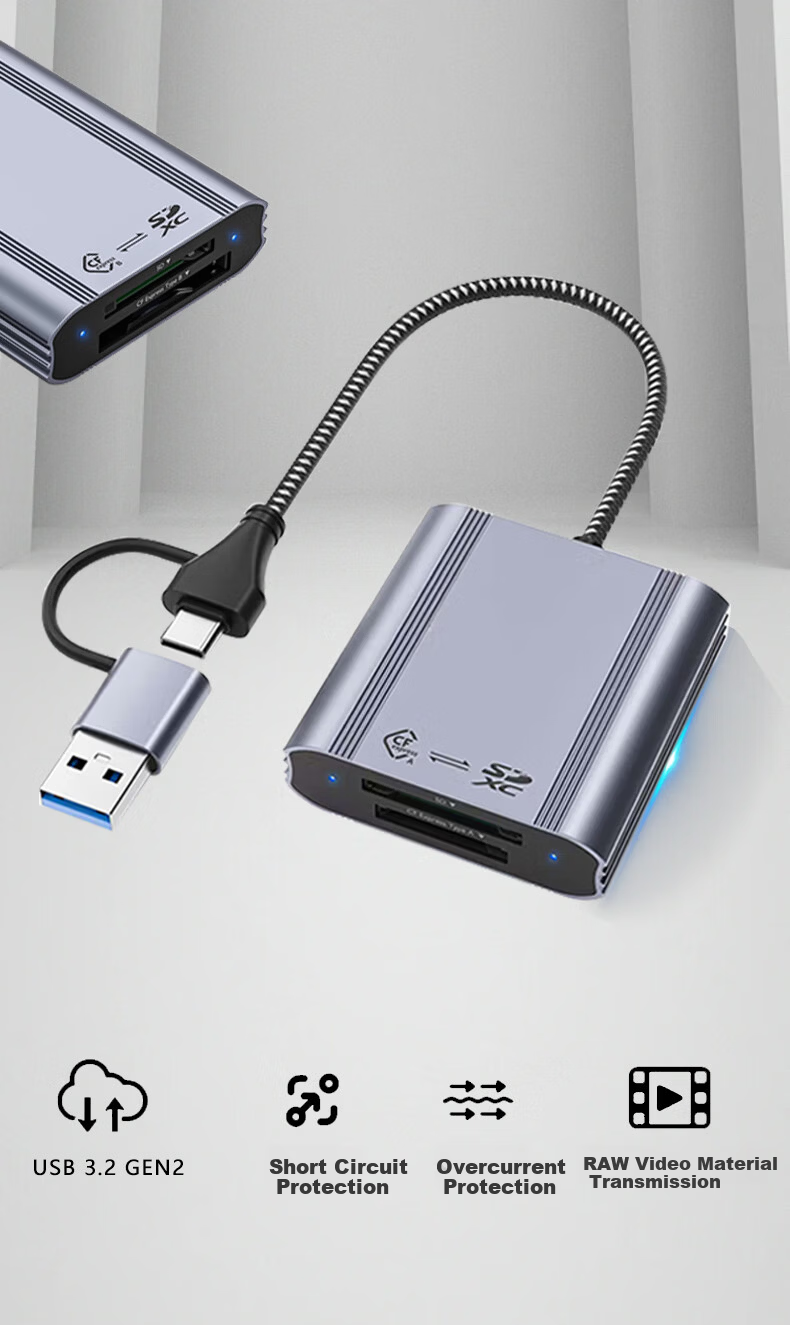 ShiliFan USB 3.2 CFexpress Type B Card Reader 10Gbps for Apple iPhone, Tianshuo, Canon, Nikon Camera Storage Cards 2
