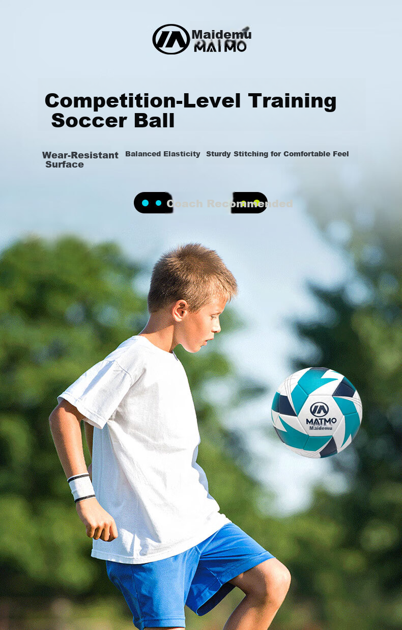 Maidemu Size 5 Football Adult Match Training Standard Youth Size 5 Football Durable Machine Sewn Ball for Physical and Middle School Exams 1
