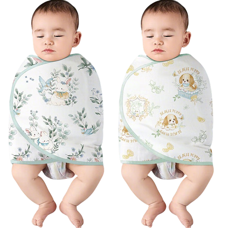 Kidsneed Baby Anti-Startle Sleep Sack Swaddle Blanket Spring Summer Bamboo Cotton Gauze 0-12 Months Newborn Anti-Startle Swaddle Wrap