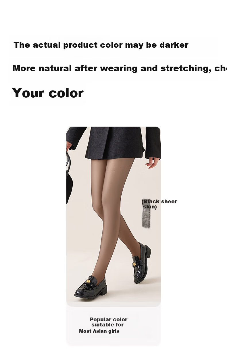MiiOW Black Sheer Skin-Like Leggings for Women, Fleece-Lined Thickened Warm Tights, Black Pantyhose for Outdoor Wear 22