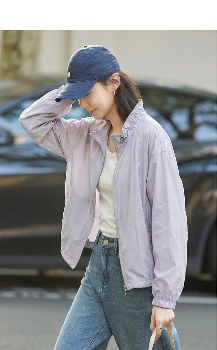 Demana Original Yarn Sunscreen UPF50+ Summer Lightweight Outdoor Drawstring Collar Thin Loose Sports Casual Women's Jacket 5