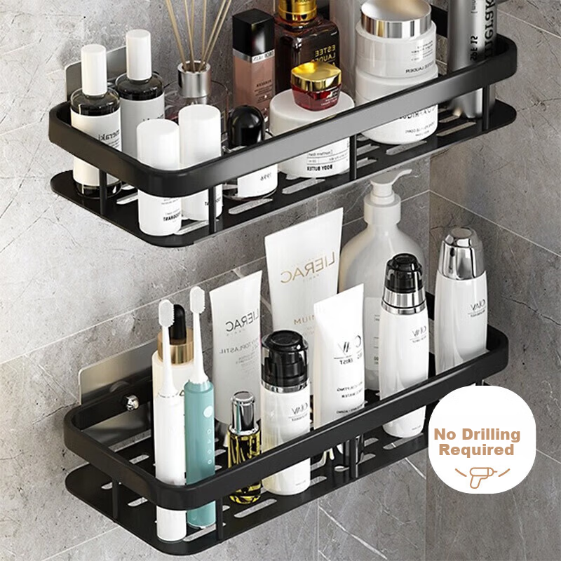 Miaomei Bathroom Storage Rack No-Drill Hanging Toilet Washroom Sink Corner Shelf Shower Organizer