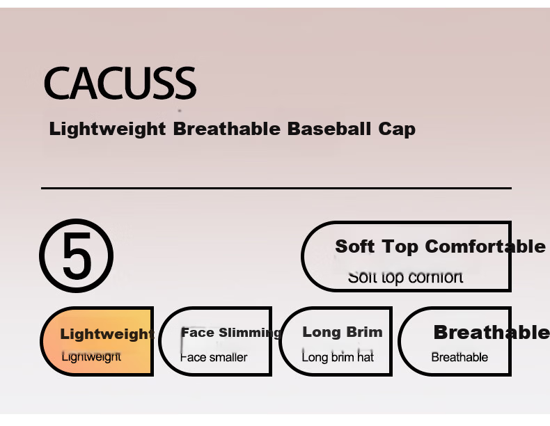 CACUSS Summer Breathable Mesh Baseball Cap for Women Outdoor Lightweight Sun Hat Fashionable Black 3