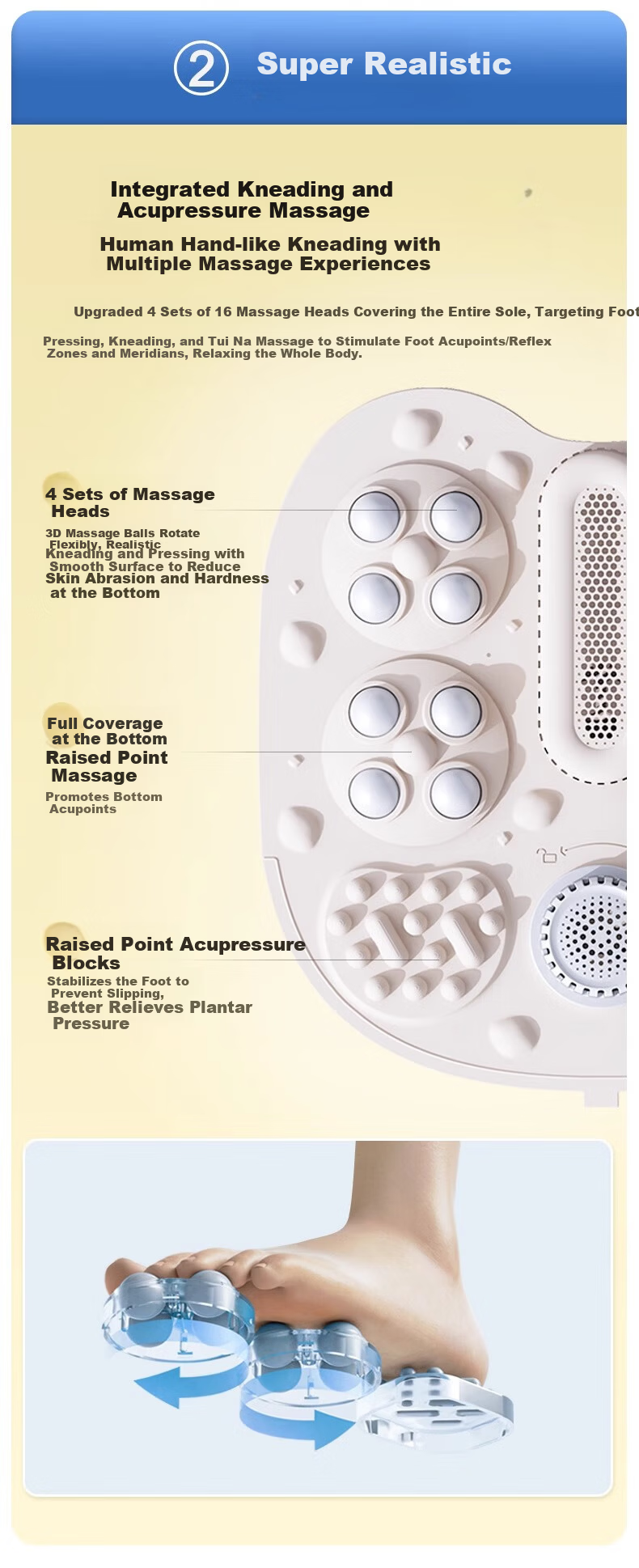 MIAOJIE Z7 Foot Soaking Tub with Moxa Heat Pad, Fully Automatic Constant Temperature Heating, Electric Massage Foot Bath, Smart UV Sterilization, Calf Washing Tub for Men and Women, Gold 11