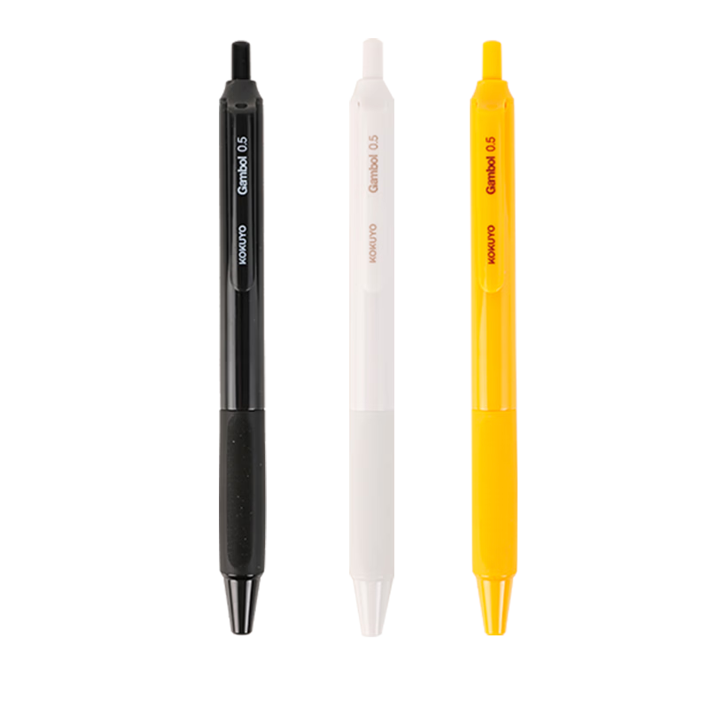 Kokuyo Gambol Retractable Gel Pen Quick-Dry Damping Writing 0.5mm Black Ink Student Exam Office Signature Pen 3 Pens + 3 Refills WSG-PR3075-TZ
