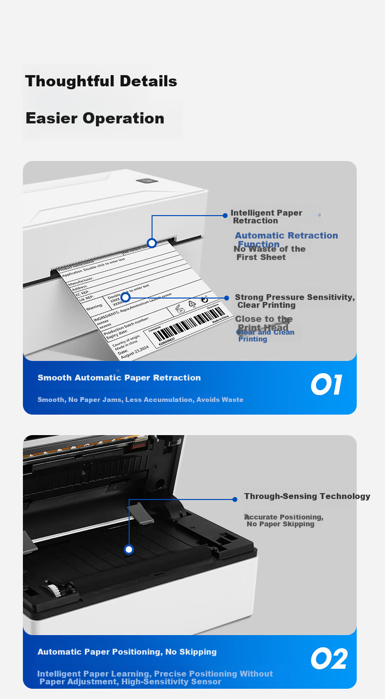 M&G AEQ918T6 Express Printer High-Speed Warehouse Logistics Shipping Label Thermal Barcode Label Printer for E-commerce Commercial Office Mobile Compatible 10