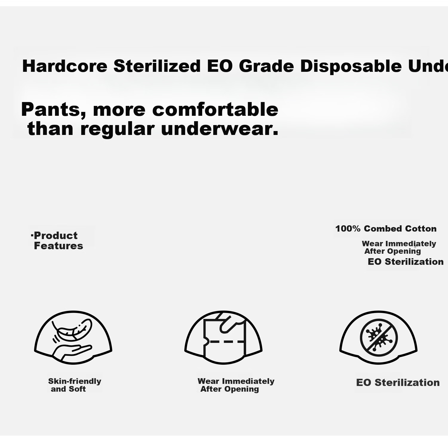 Guniangjia Disposable Women's Pure Cotton Antibacterial No-Wash Daily Use Menstrual Underwear Travel Ready-to-Wear Plus Size 2