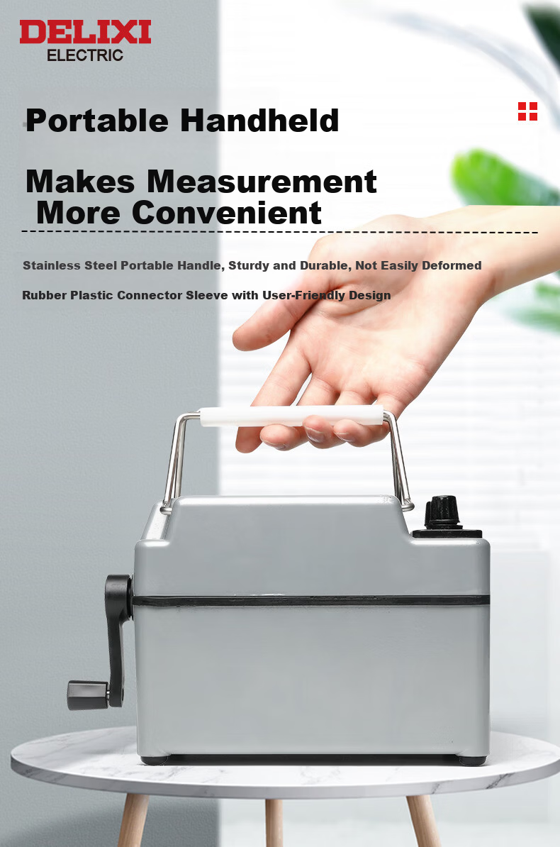 DELIXI ELECTRIC Aluminum Case Megohmmeter Insulation Resistance Tester Hand-crank Electrician Resistance Meter 2500V/2500MΩ 2