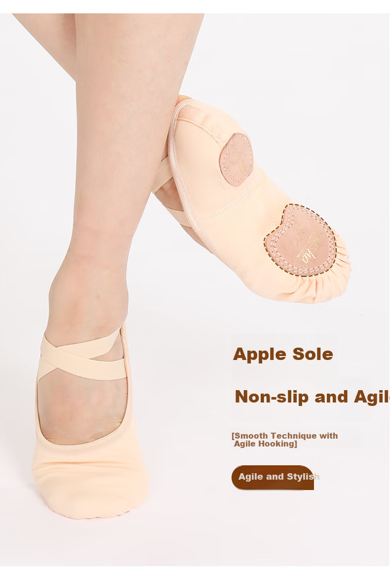 Sansha Ballet Dance Practice Shoes Elastic Fabric Soft Shoes Chinese Dance Two-Piece Sole S107 Pink Size 28 5