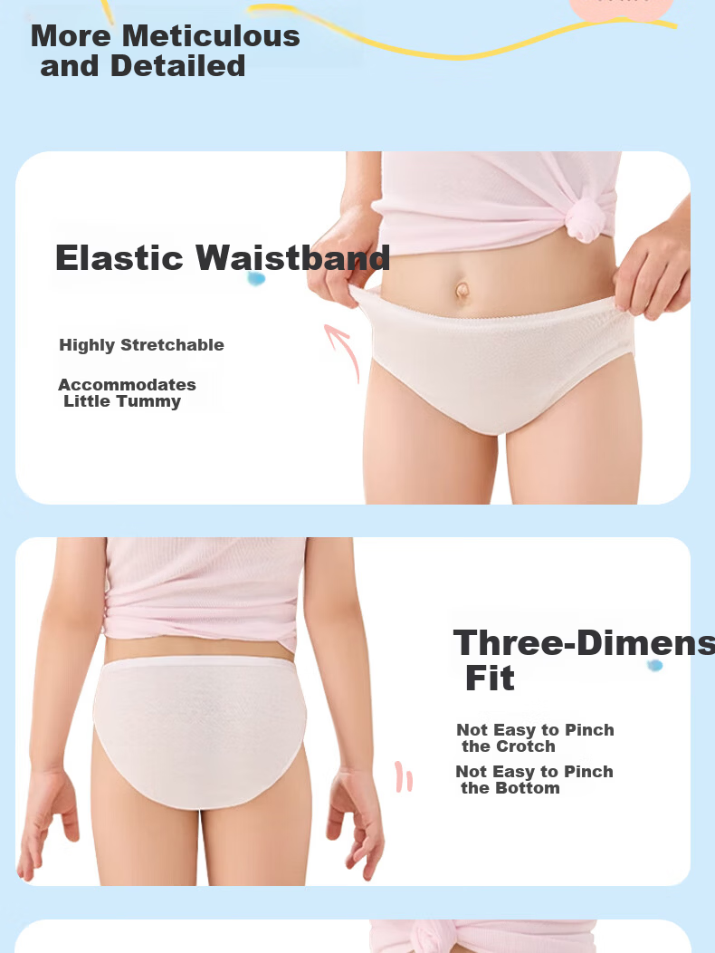 Qihaiqiu Children's Disposable Sterilized No-Wash Daily Use Boys Travel White Triangle Underwear XXL Size 13