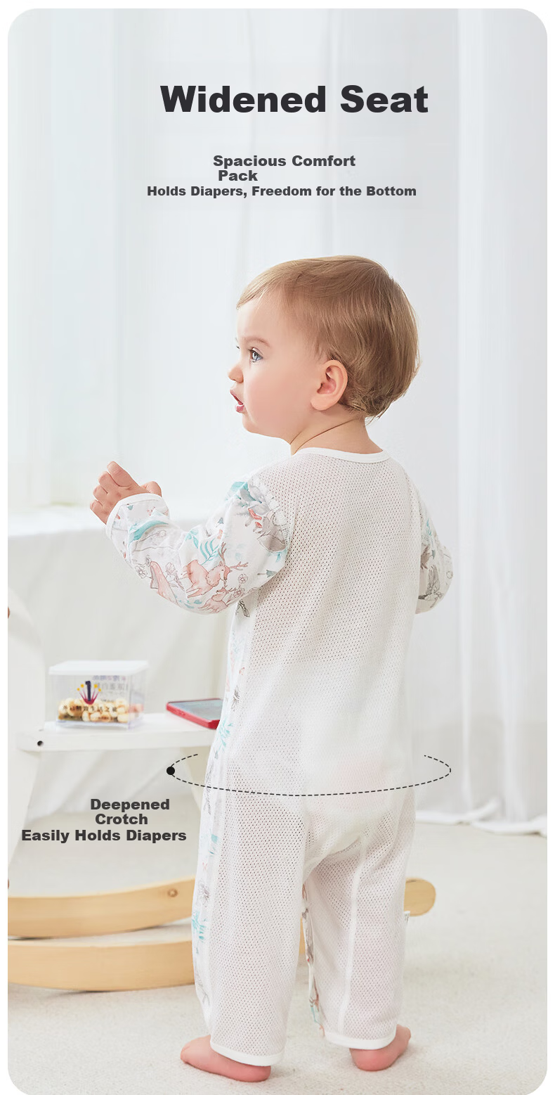 Aibaoshi Baby Romper, Spring And Autumn Pure Cotton Infant Onesie, Newborn Clothes, Pajamas, Yellow, 73cm, T142 21