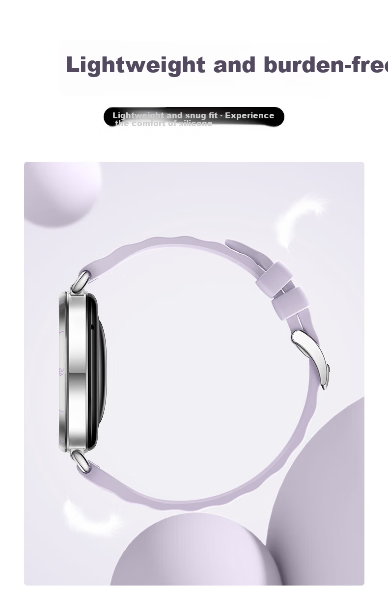 Weiqiantu Huawei Watch GT6 Wide Ripple Silicone Strap Original Series GT6 Wide Ripple Silicone Strap 18mm New Flowing Purple (Press Type) 7