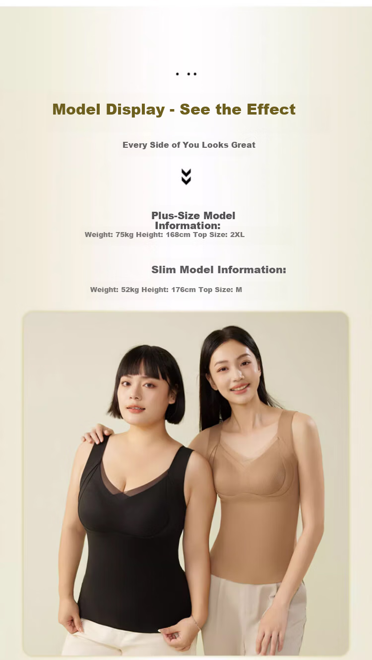 GRACEWELL Women's Cashmere Silk Thermal Vest with Padded Bra, Autumn Winter Fleece Thickened Seamless Camisole Underwear 19
