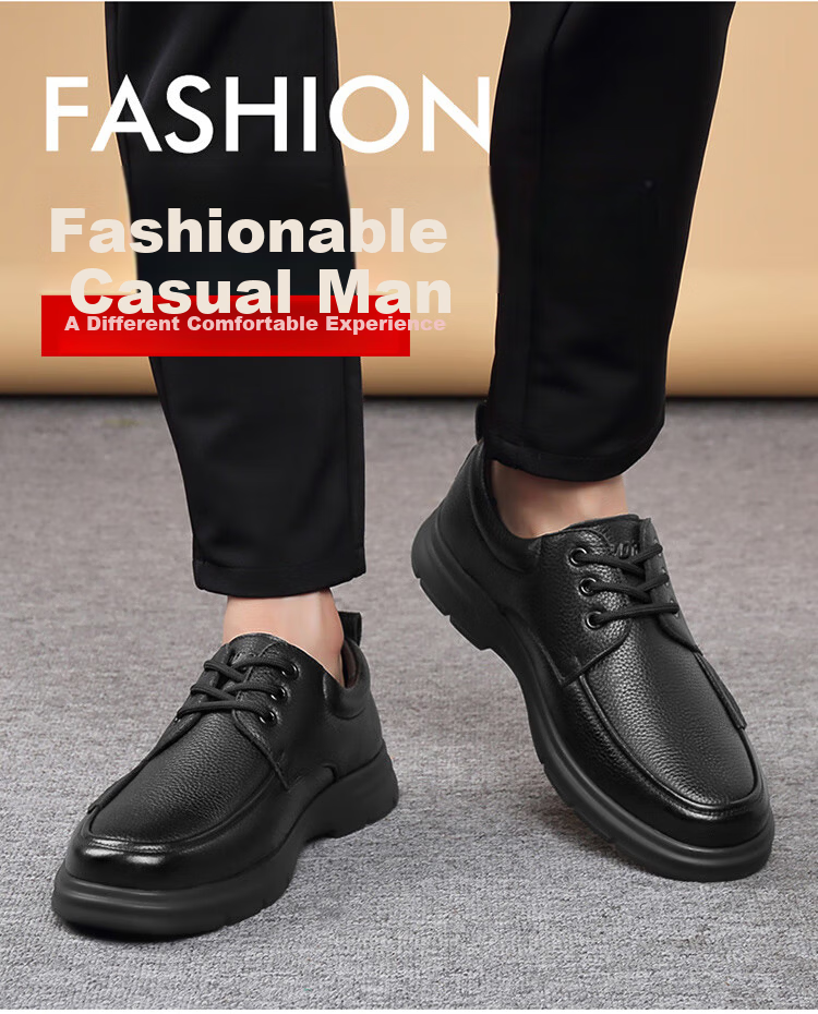 Hengyuanxiang Men's Slip-On Business Casual Lace-Up Breathable Driving Loafers J7275 Black 39 3
