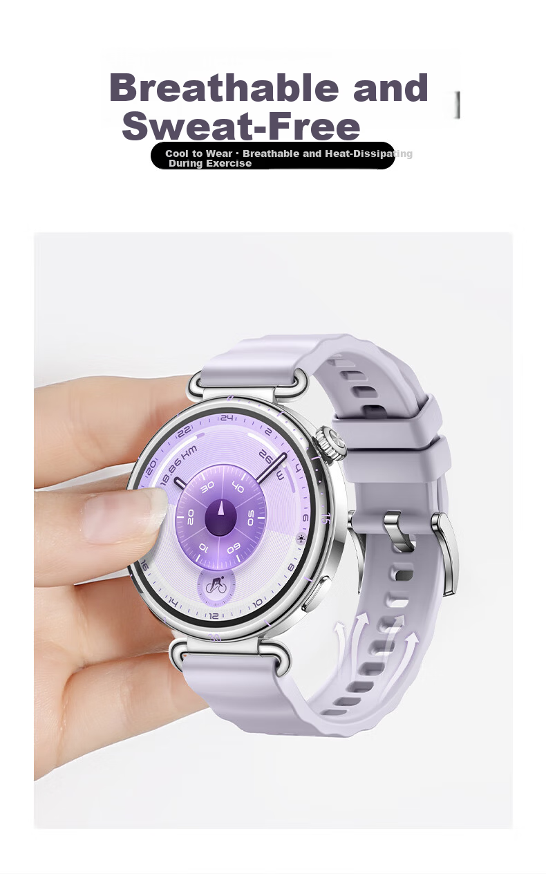 Weiqiantu Huawei Watch GT6 Wide Ripple Silicone Strap Original Series GT6 Wide Ripple Silicone Strap 18mm New Flowing Purple (Press Type) 5