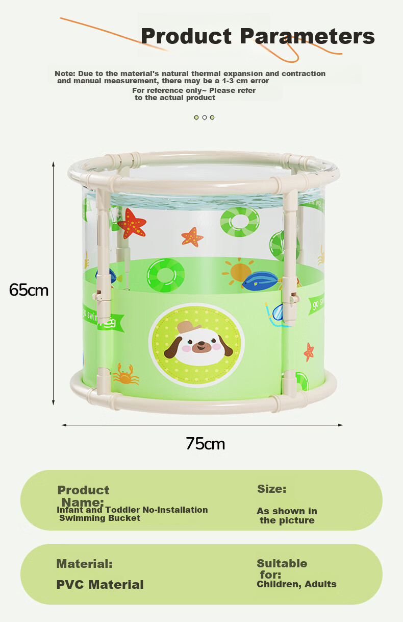 Sodi Children's Day Baby Swimming Tub Foldable Bath Bucket Home Use Newborn 0-3 Years Gift 10