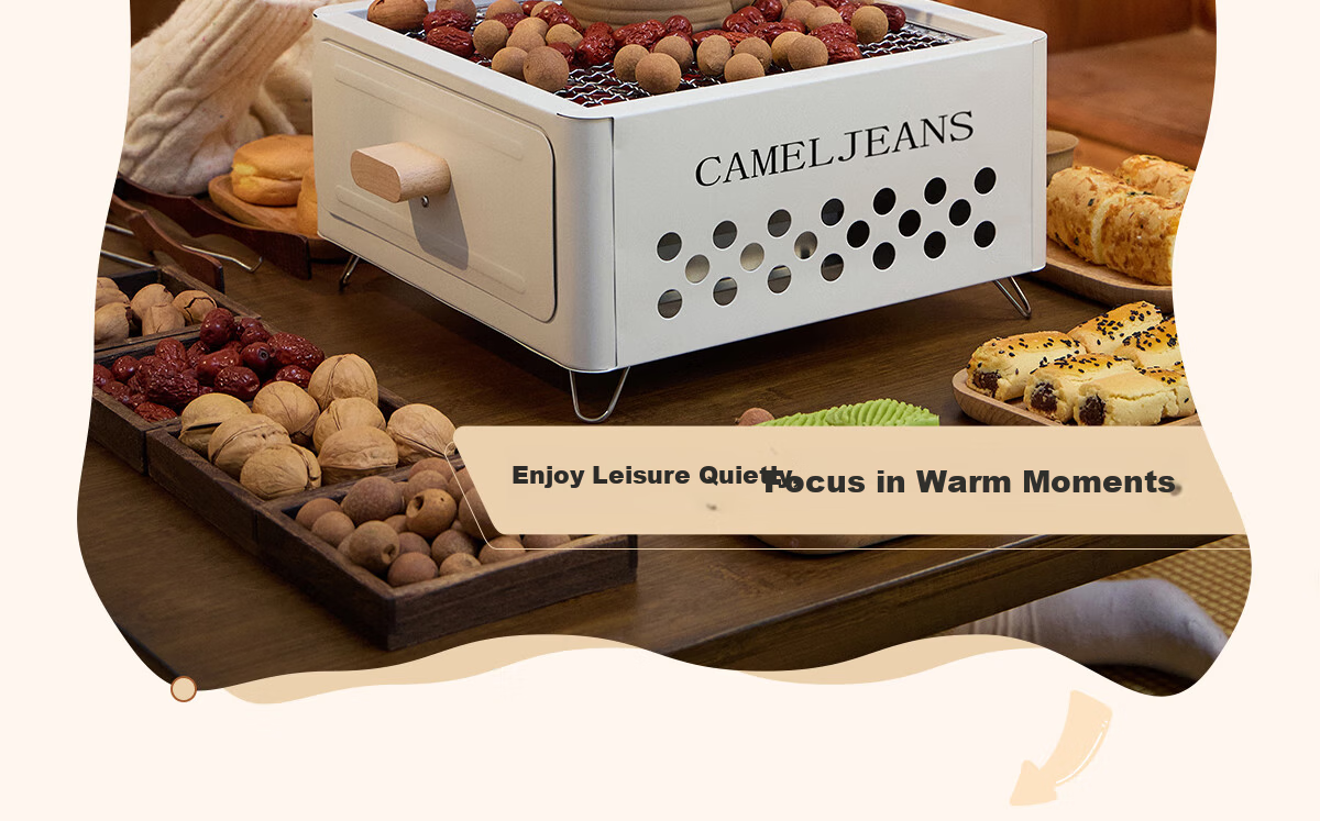CAMELJEANS Home Barbecue Grill Fire Stove Set Indoor Barbecue Table 174BJ30745 White 20