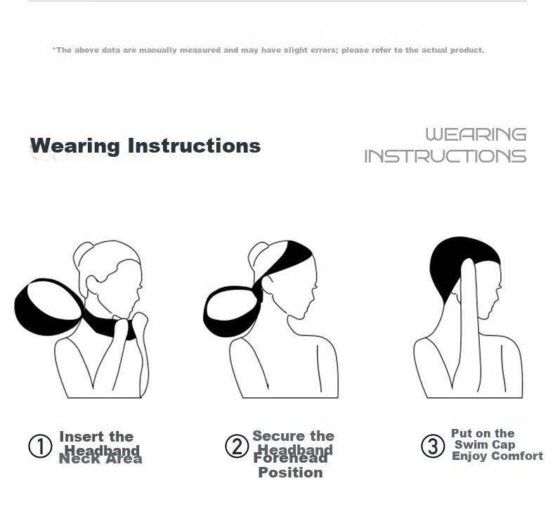 LI-NING Unisex Comfortable Fabric Swim Cap for Long Hair, Fashionable Ear Protection, Non-Tight, Non-Sticky Hair Swim Cap 6014 White 15