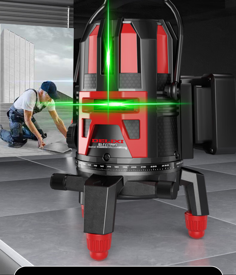 DELIXI ELECTRIC Green Light 5-Line Infrared Level Dual Power High Precision Strong Light Fine Line Auto Leveling Laser for Outdoor Construction Site 4