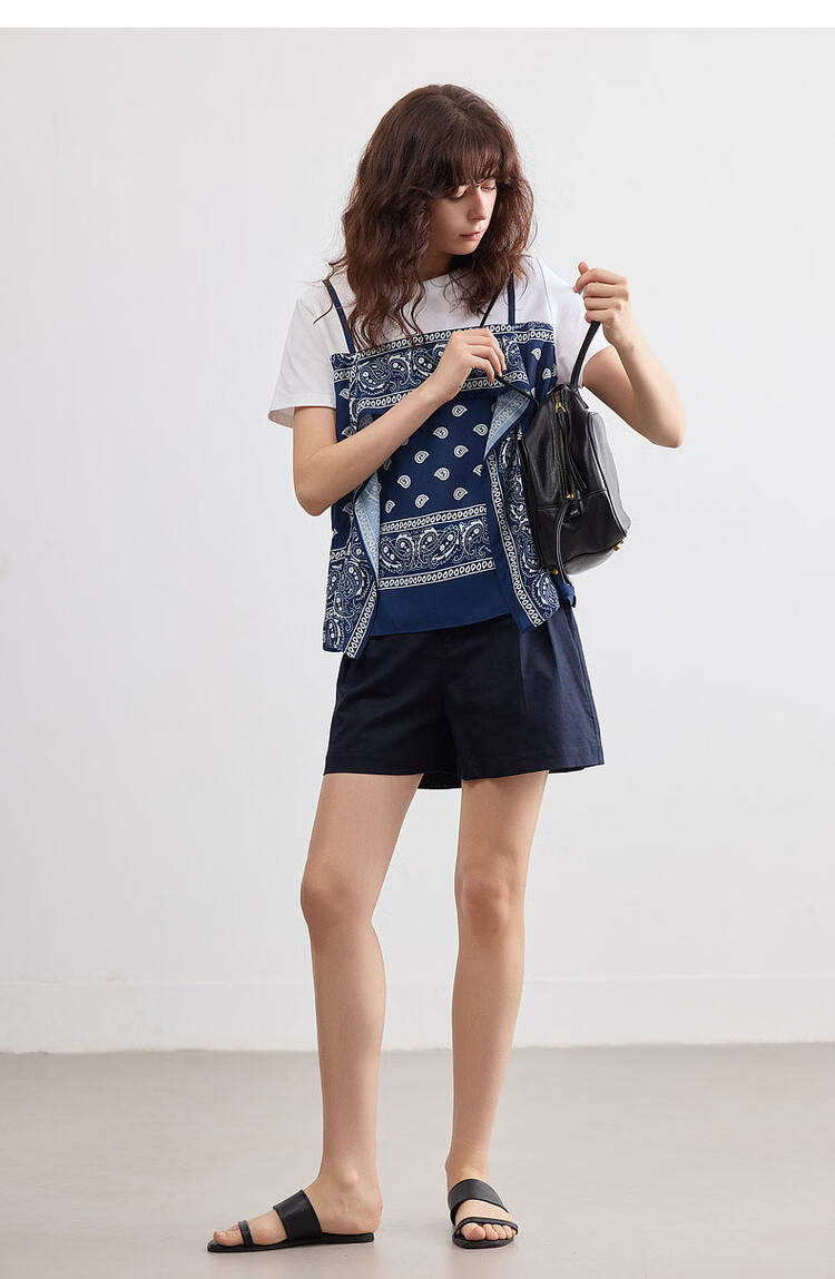 Demana [With Linen Cotton] Summer Simple Commuter Loose Shorts Slim Fit Versatile Women's Casual Pants 21