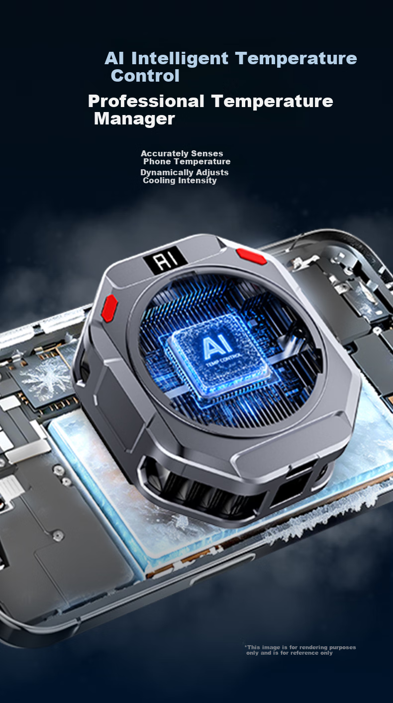 Zhiguozhe 38W Dual Airflow Magnetic Cooling Phone Cooler Ice-Making Semiconductor Cooling Clip for Gaming Live Streaming Compatible with Apple 17