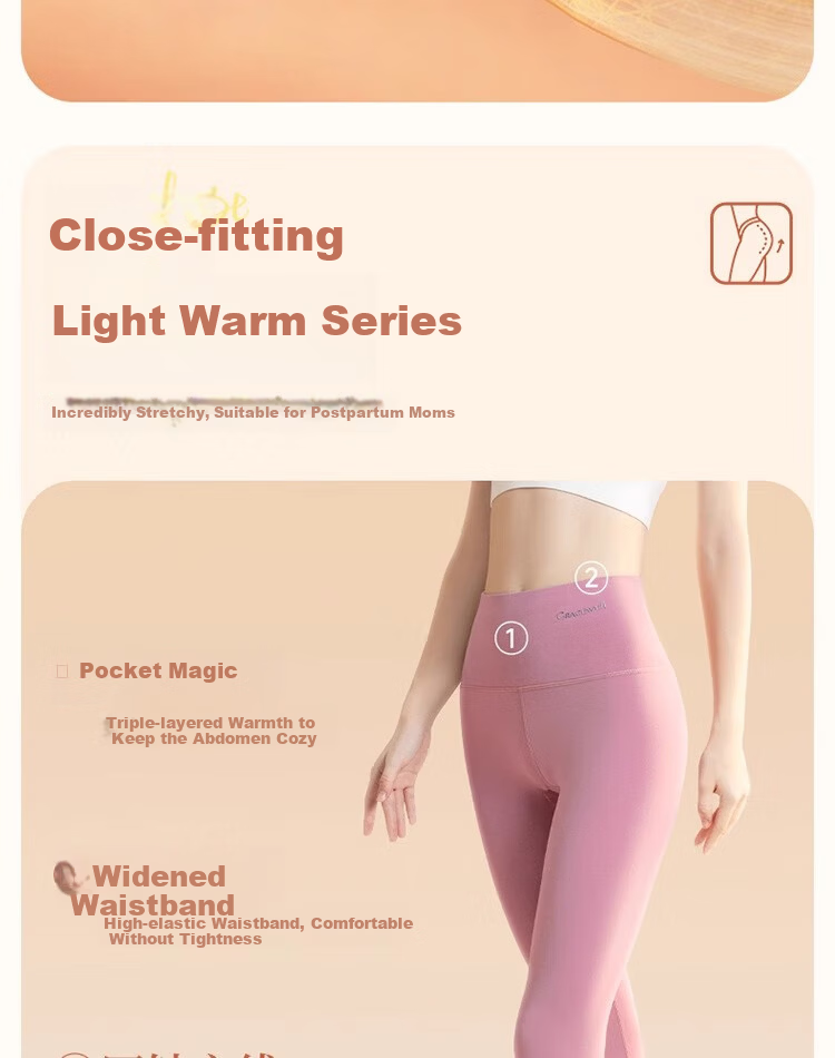 GRACEWELL Women's Thermal Underwear, New Modal Warm Pants, Thin Sports Leggings, High-Waisted Pocket Magic Line Pants, Purple, L 11