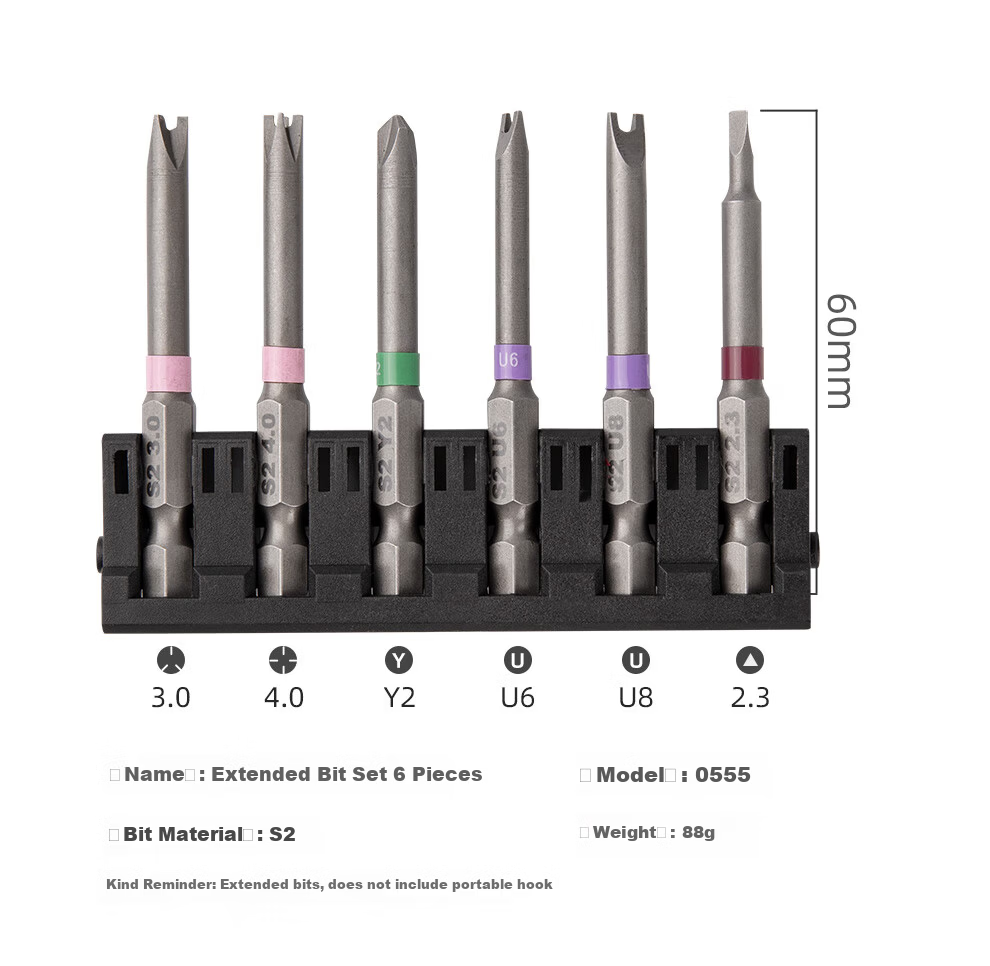 MASTERPROOF Strong Magnetic High Hardness S2 Alloy Steel Flathead and Phillips Screwdriver Bit Set for Electric Screwdrivers and Drills 4