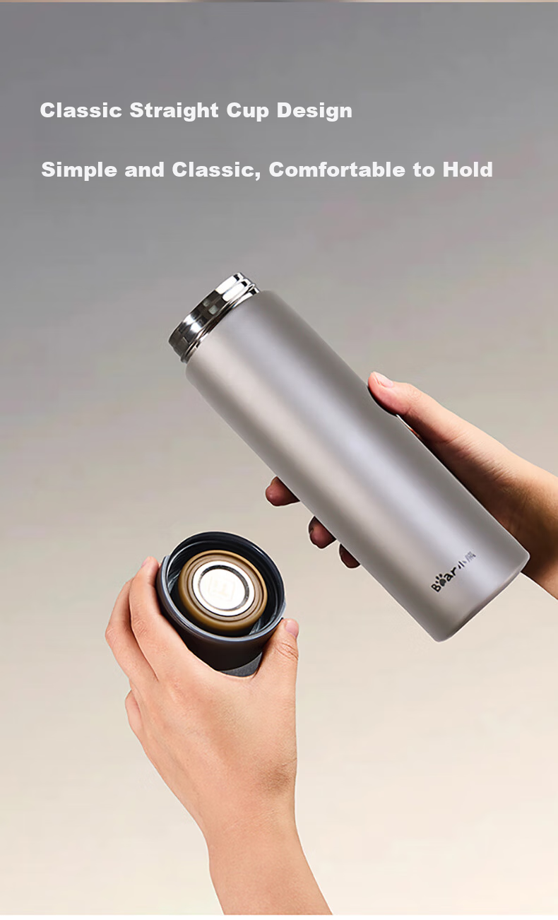 Bear Titanium Insulated Cup Pure Titanium Inner and Outer Thermal Flask Portable Outdoor Water Bottle for Men and Women Gift 200ml 6