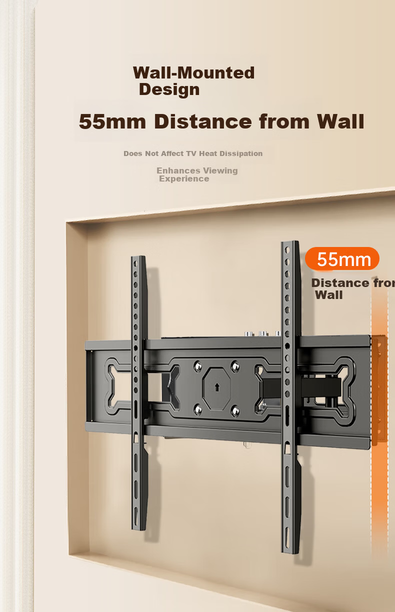 Beishi 32-75 Inch TV Mount Bracket Rotatable Extendable LCD Wall Mount Universal TV Stand 5