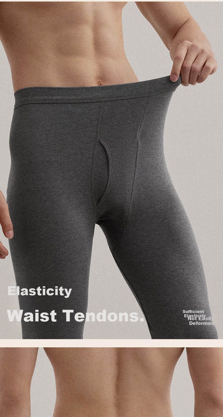 HLA Men’s Autumn Cotton Thermal Pants 210g 10A Antibacterial Mite-Resistant Warm Cotton Underwear 2-Pack 7