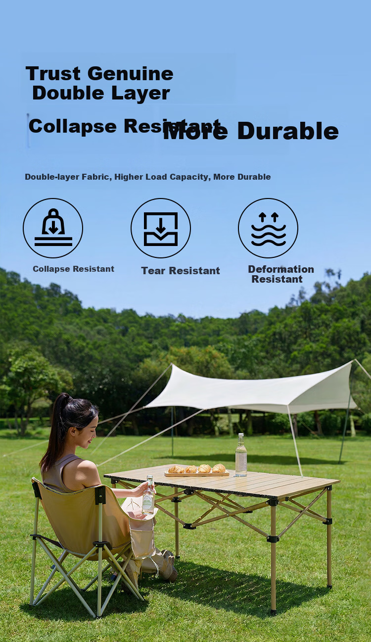 JD Jingzao Outdoor Folding Chair and Table Set 1 Table 4 Chairs Medium Moon Chair Camping Picnic Furniture 5